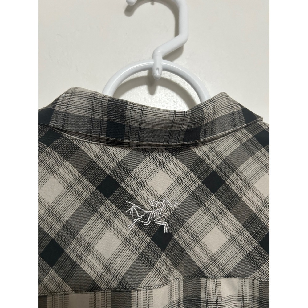 Arcteryx Womens Plaid Button Down Shirt Grey Black Long Sleeve Size M - Picture 5 of 7